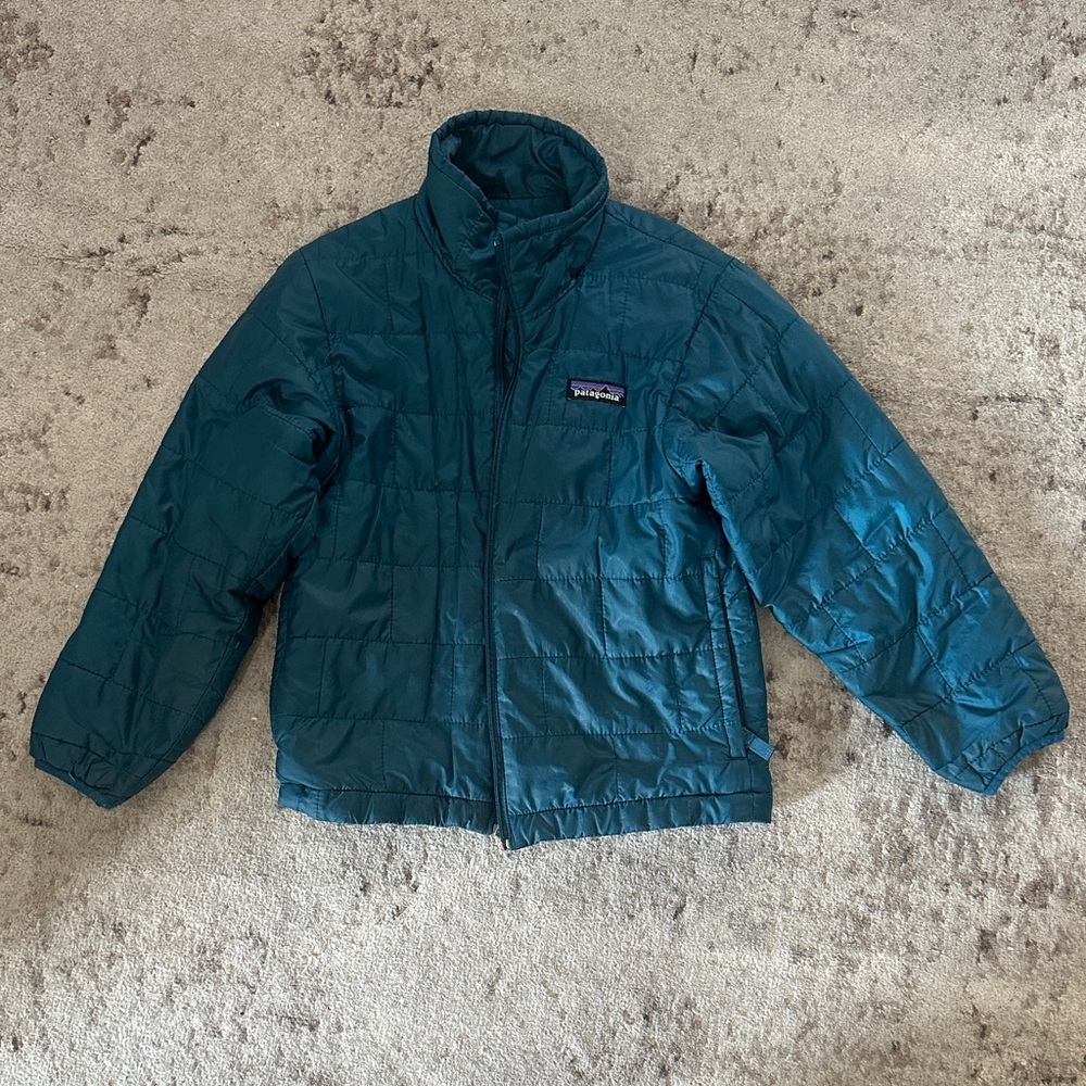 Patagonia Kids Blue/green Puffer Jacket size 5/6
